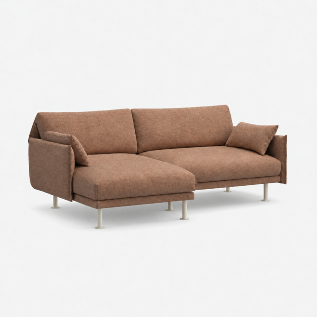 Rest 3 Seater LH Chaise Sofa - Mocha Chenille Weave - image 1