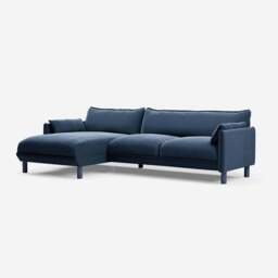 Cozy 4 Seater LH Chaise Sofa - Midnight Blue Velvet - thumbnail 1