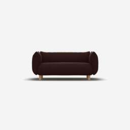 Pillow 2 Seater Sofa - Dark Brown Velvet - thumbnail 1