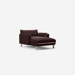 Cozy 1.5 Seater Chaise Sofa - Dark Brown Velvet - thumbnail 1