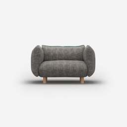 Pillow 1.5 Seater Sofa - Salt & Pepper Textured Weave