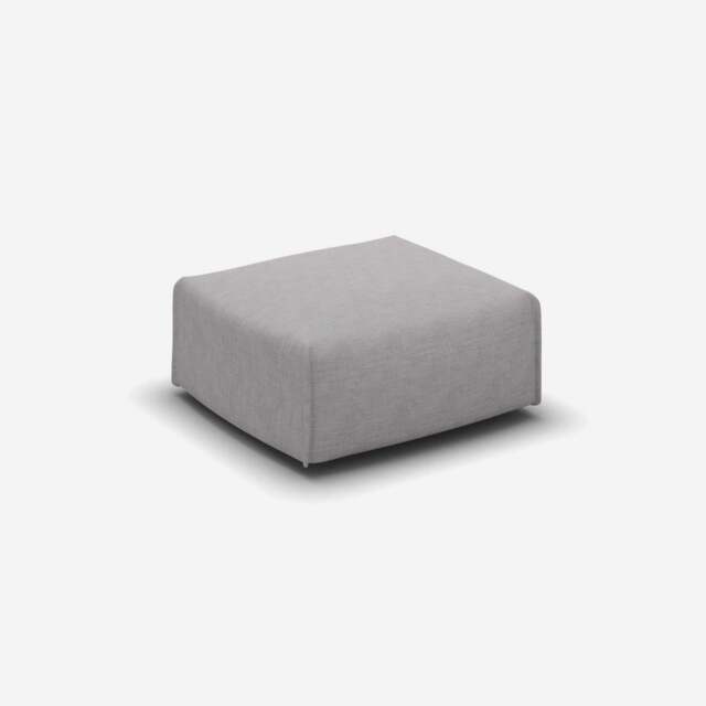 Float Square Ottoman - Light Grey Weave - image 1