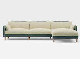 Cozy 5 Seater RH Chaise Sofa - Sage Cotton - thumbnail 2