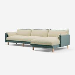 Cozy 5 Seater RH Chaise Sofa - Sage Cotton