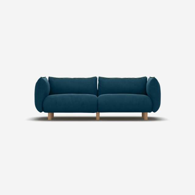 Pillow 3 Seater Sofa - Teal Velvet - image 1