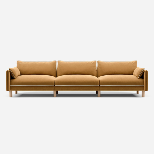Cozy 5 Seater Sofa - Ochre Cotton - image 1