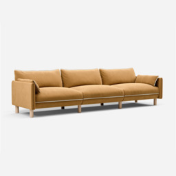 Cozy 5 Seater Sofa - Ochre Cotton - thumbnail 3