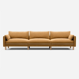 Cozy 5 Seater Sofa - Ochre Cotton - thumbnail 1