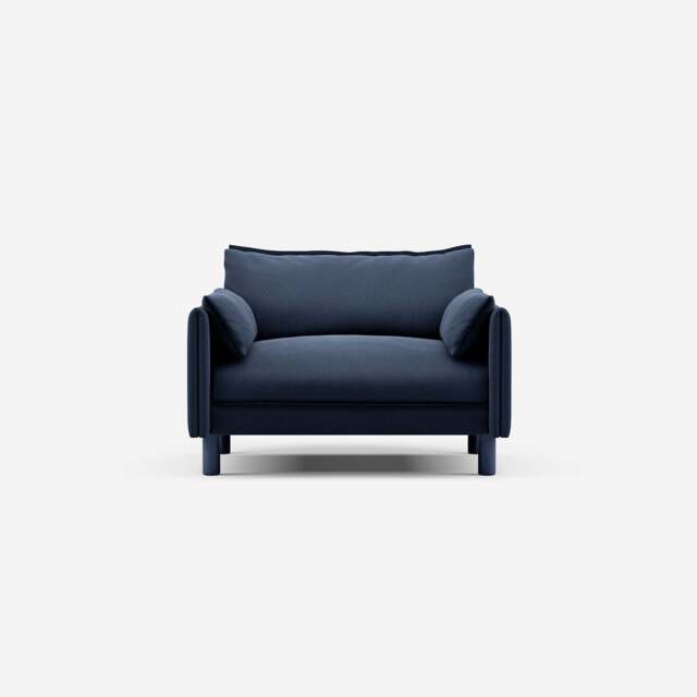 Cozy 1.5 Seater Sofa - Navy Cotton - image 1