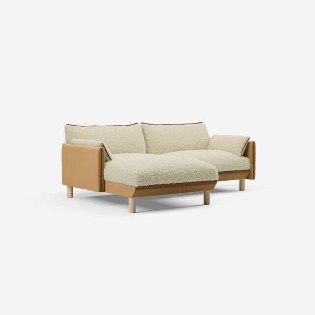 Cozy 3 Seater LH Chaise Sofa - Ochre Cotton - image 1