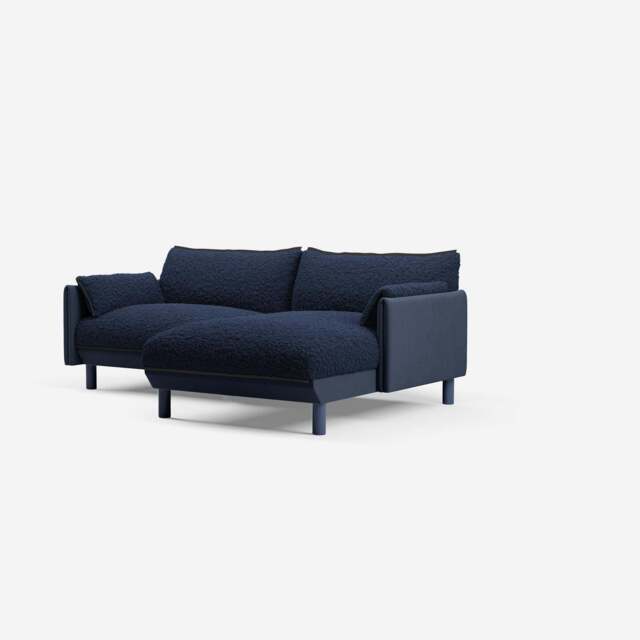 Cozy 3 Seater RH Chaise Sofa - Navy Cotton - image 1
