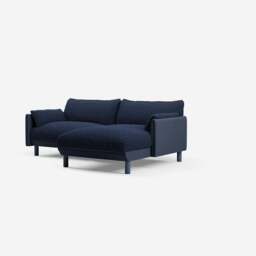 Cozy 3 Seater RH Chaise Sofa - Navy Cotton