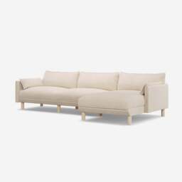 Cozy 5 Seater RH Chaise Sofa - Cream Textured Weave - thumbnail 1