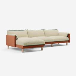 Cozy 5 Seater LH Chaise Sofa - Henna Cotton