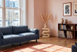 Cozy 3 Seater Sofa - Blue & Brown Textured Weave - thumbnail 4