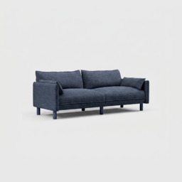 Cozy 3 Seater Sofa - Blue & Brown Textured Weave - thumbnail 3