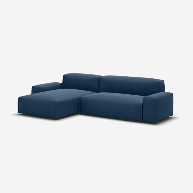 Float 4 Seater LH Chaise Sofa - Midnight Blue Velvet - image 1