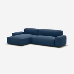 Float 4 Seater LH Chaise Sofa - Midnight Blue Velvet
