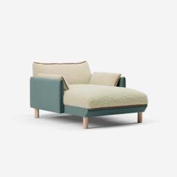 Cozy 1.5 Seater Chaise Sofa - Sage Cotton - thumbnail 1