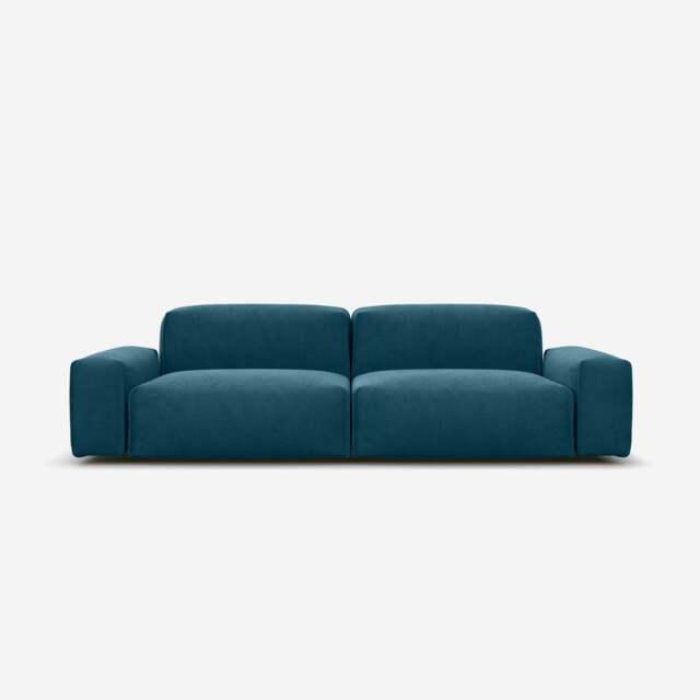 Float 3 Seater Sofa - Teal Velvet - image 1