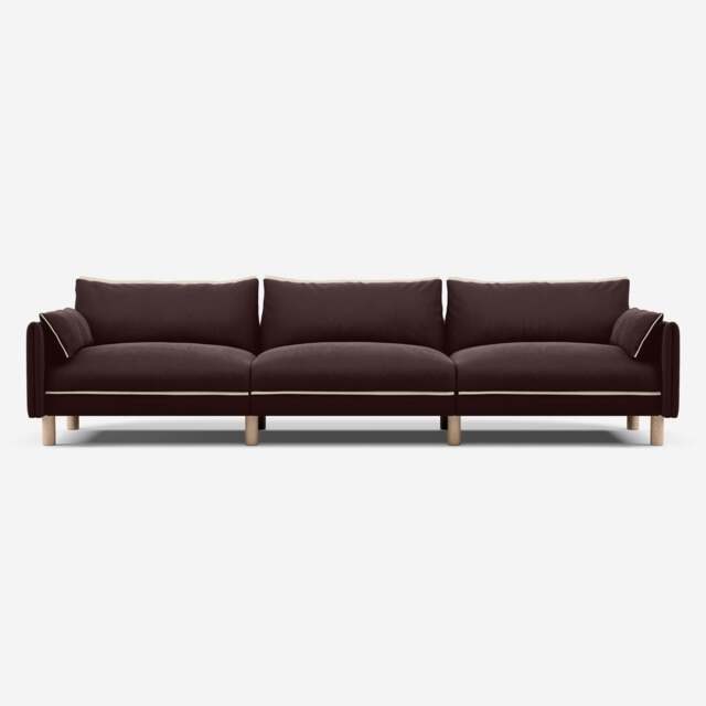 Cozy 5 Seater Sofa - Dark Brown Velvet - image 1