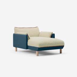 Cozy 1.5 Seater Chaise Sofa - Teal Velvet