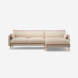 Cozy 4 Seater RH Chaise Sofa - Cream Textured Weave - thumbnail 3