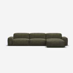 Float 5 Seater RH Chaise Sofa - Green Boucle II - thumbnail 3