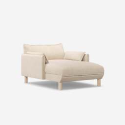 Cozy 1.5 Seater Chaise Sofa - Cream Textured Weave