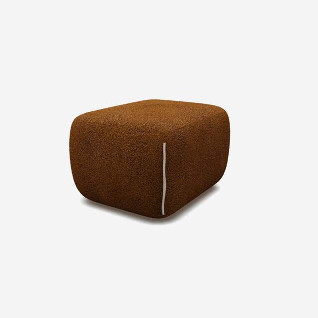 Cozy Pouffe - Mustard Boucle II - image 1