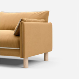 Cozy 4 Seater LH Chaise Sofa - Ochre Cotton - thumbnail 3