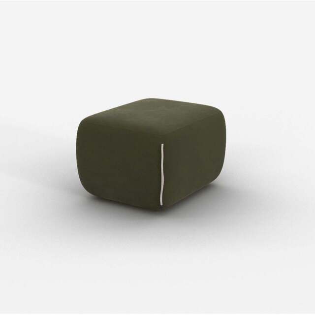 Cozy Pouffe - Dark Green Velvet - image 1