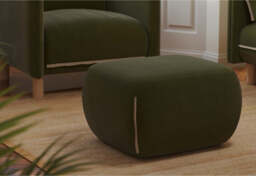 Cozy Pouffe - Dark Green Velvet - thumbnail 2