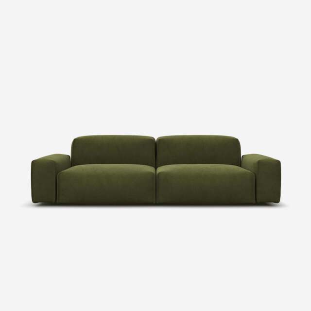 Float 3 Seater Sofa - Dark Green Velvet - image 1