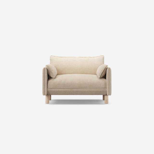 Cozy 1.5 Seater Sofa - Cream Textured Weave - image 1