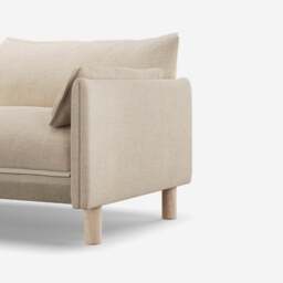 Cozy 1.5 Seater Sofa - Cream Textured Weave - thumbnail 2