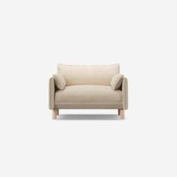 Cozy 1.5 Seater Sofa - Cream Textured Weave - thumbnail 1