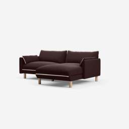 Cozy 3 Seater RH Chaise Sofa - Dark Brown Velvet