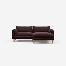 Cozy 3 Seater RH Chaise Sofa - Dark Brown Velvet - thumbnail 3