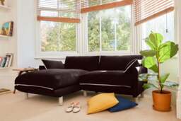 Cozy 3 Seater RH Chaise Sofa - Dark Brown Velvet - thumbnail 6