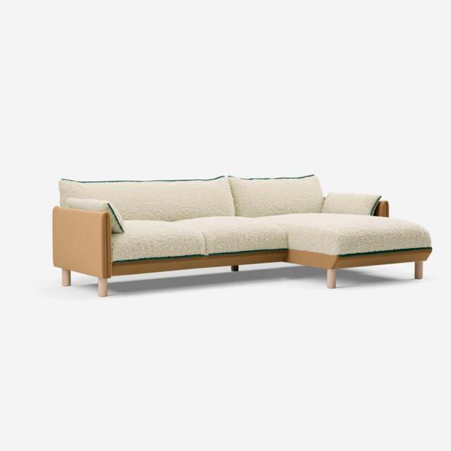 Cozy 4 Seater RH Chaise Sofa - Ochre Cotton - image 1