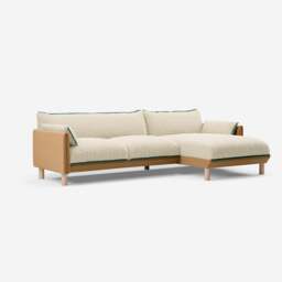 Cozy 4 Seater RH Chaise Sofa - Ochre Cotton
