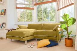 Cozy 3 Seater LH Chaise Sofa - Mustard Velvet - thumbnail 6