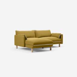 Cozy 3 Seater LH Chaise Sofa - Mustard Velvet - thumbnail 1