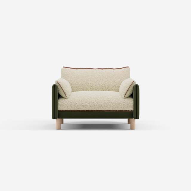 Cozy 1.5 Seater Sofa - Dark Green Velvet - image 1