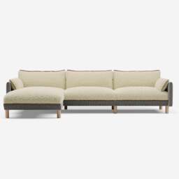 Cozy 5 Seater LH Chaise Sofa - Salt & Pepper Textured Weave - thumbnail 3