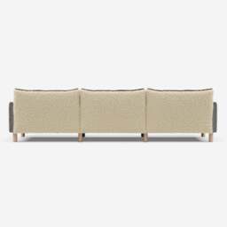 Cozy 5 Seater LH Chaise Sofa - Salt & Pepper Textured Weave - thumbnail 4