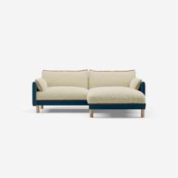 Cozy 3 Seater RH Chaise Sofa - Teal Velvet - thumbnail 3