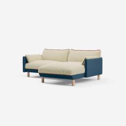 Cozy 3 Seater RH Chaise Sofa - Teal Velvet