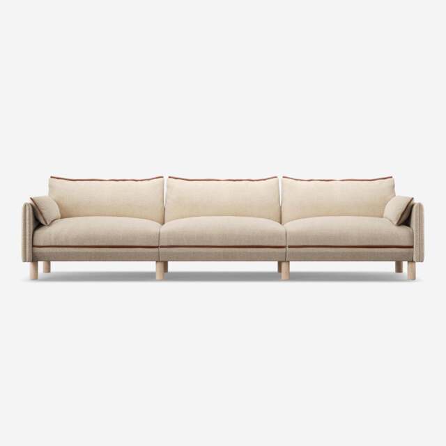 Cozy 5 Seater Sofa - Cream Textured Weave - image 1